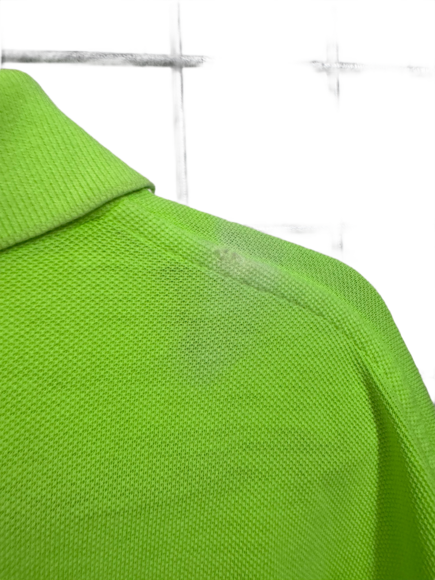 Polo Lacoste Vintage Vert Fluo- L