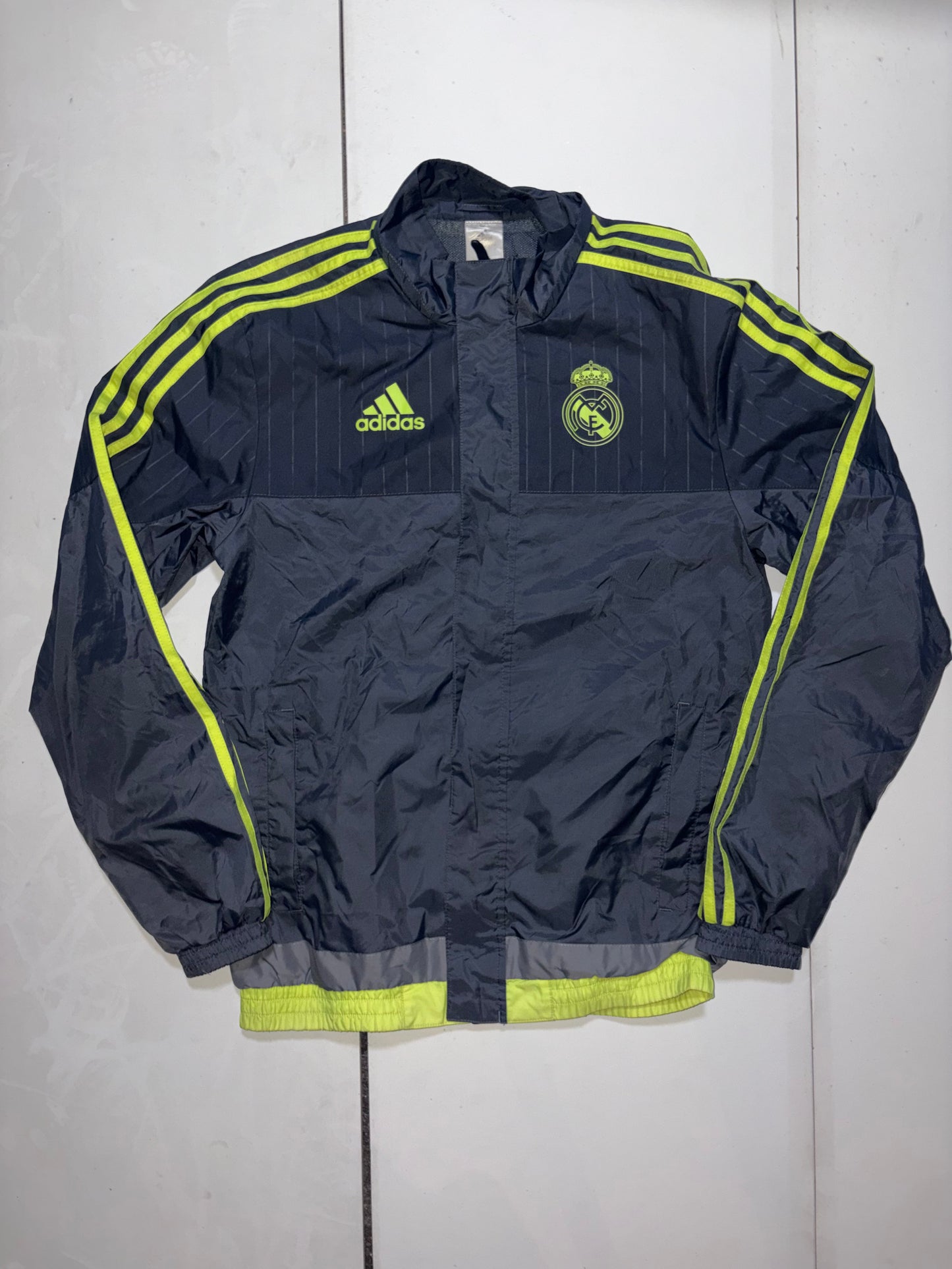 Haut de Survêtement Adidas Real Madrid CF Grau &amp; Grün - XS
